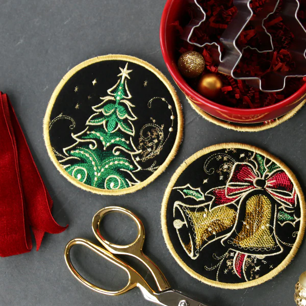 Gilded Mirage Coaster - Christmas Tree (In-the-Hoop) - Image 2
