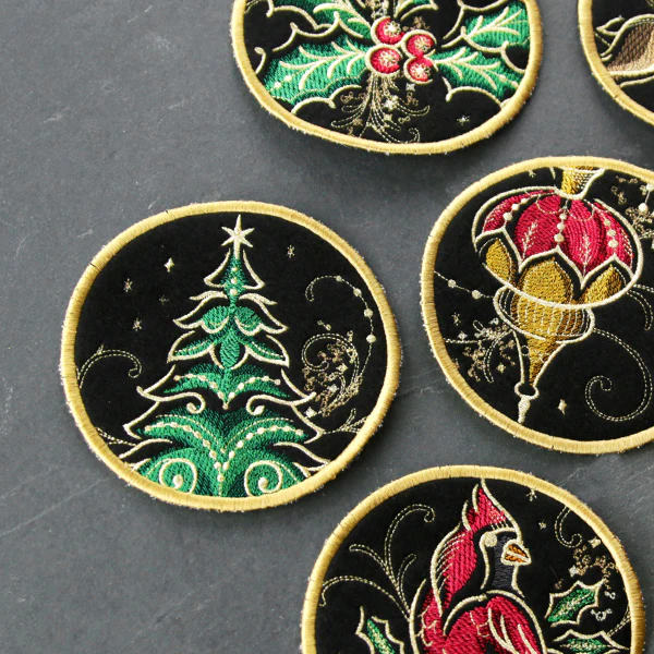 Gilded Mirage Coaster - Christmas Tree (In-the-Hoop) - Image 9