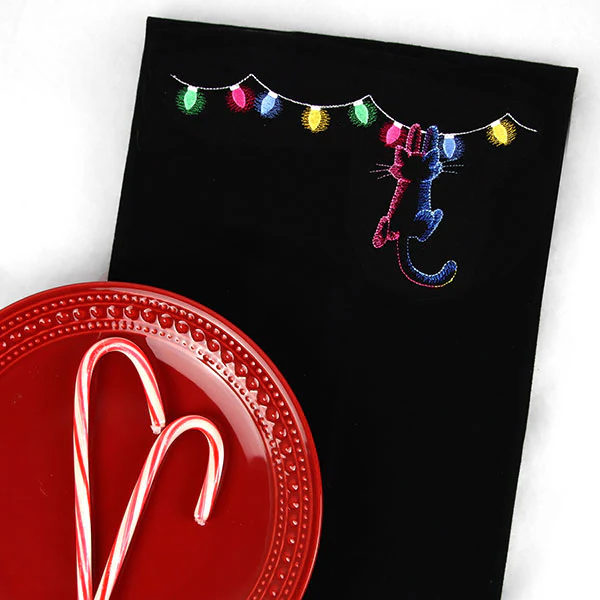 Hanging On Christmas Lights Cat - Image 8