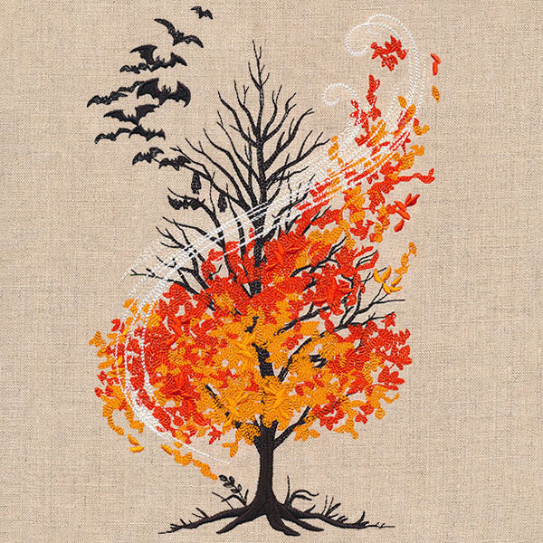 Haunted Autumn Windswept Bats Tree - Image 5