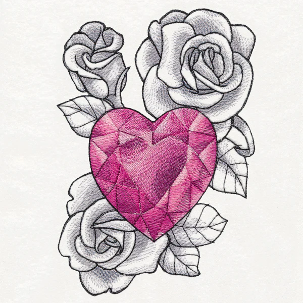Heart Gem and Roses - Image 2