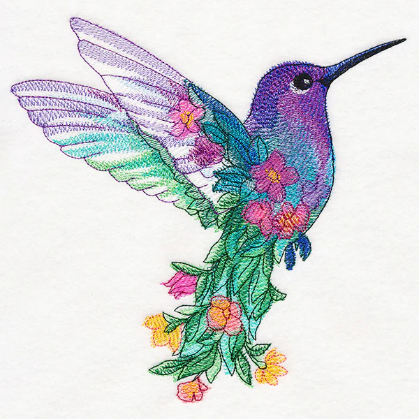 Hummingbird in Flowers - Image 6