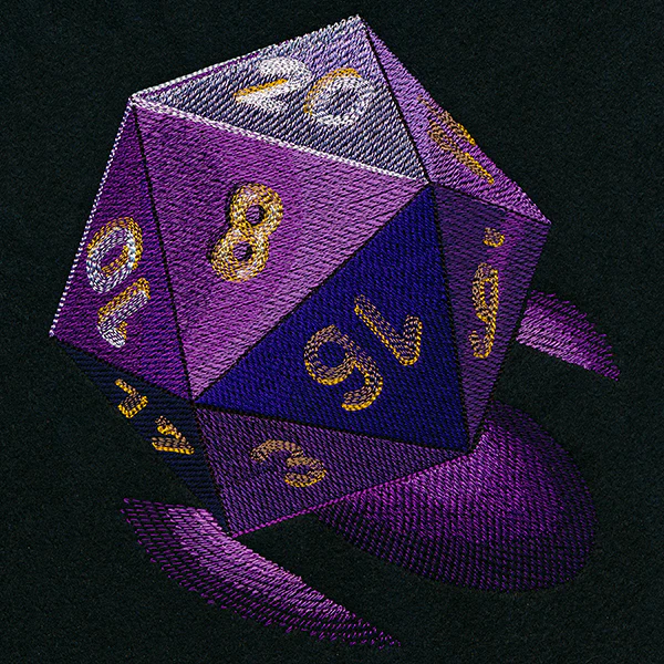 Illuminated D20 Die