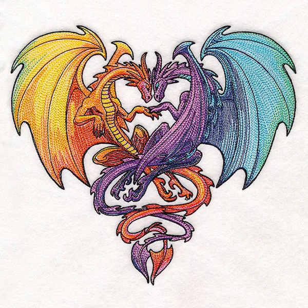 Intertwined Rainbow Dragons - Image 2