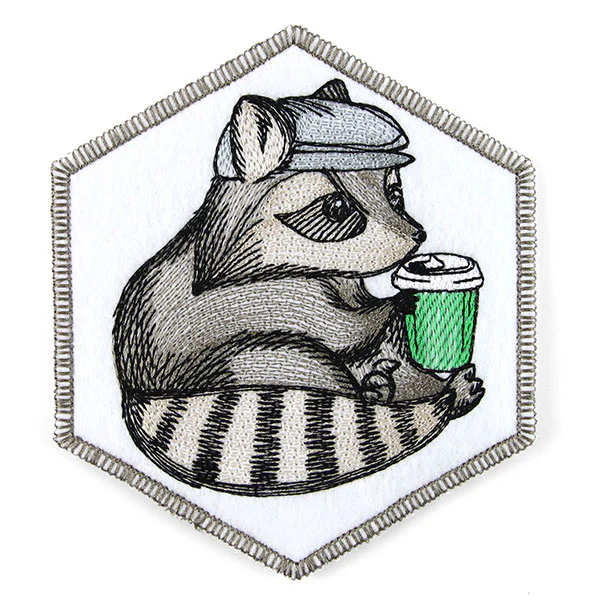 Java Loving Raccoon Coaster (In-the-Hoop) - Image 5