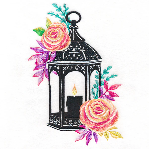 Lantern in Blooming Roses