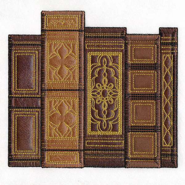 Leather Bound Books Border (Applique) - Image 2