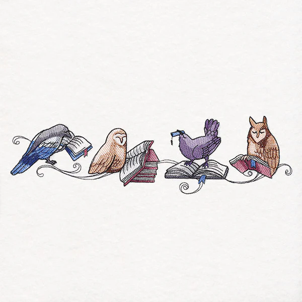 Lost in a Good Book Birds Border - Image 5
