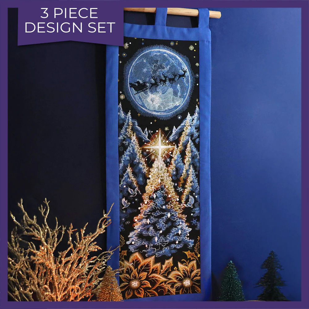 Magical Christmas Moonlit Forest Panel Scene - Image 14