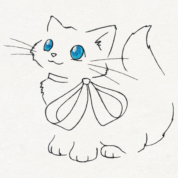 Meowy Christmas Cat with Bow - Image 2