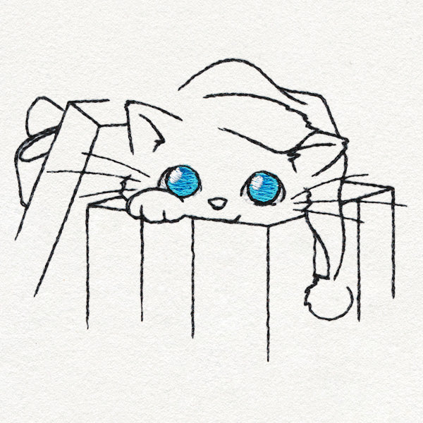 Meowy Christmas Cat with Gift Box - Image 4