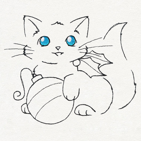 Meowy Christmas Cat with Ornament - Image 3