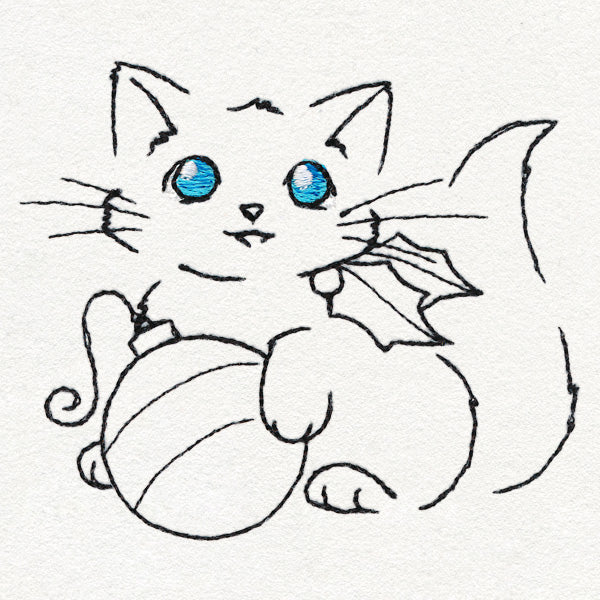 Meowy Christmas Cat with Ornament - Image 4