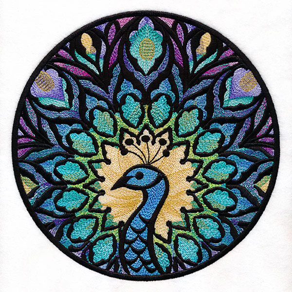 Mystical Stained Glass Peacock - Image 2