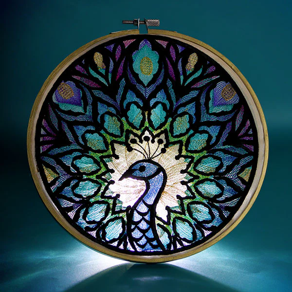 Mystical Stained Glass Peacock - Image 8