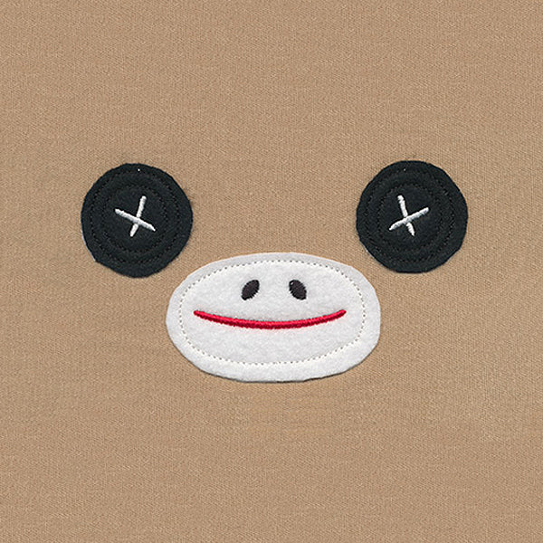 Noggin Nanimals - Sock Monkey Face (Applique) - Image 2