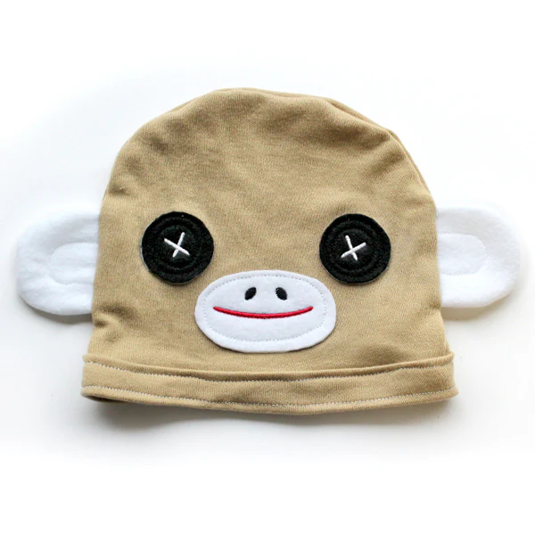 Noggin Nanimals - Sock Monkey Face (Applique)Split