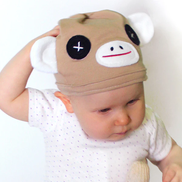 Noggin Nanimals - Sock Monkey Face (Applique)Split - Image 3