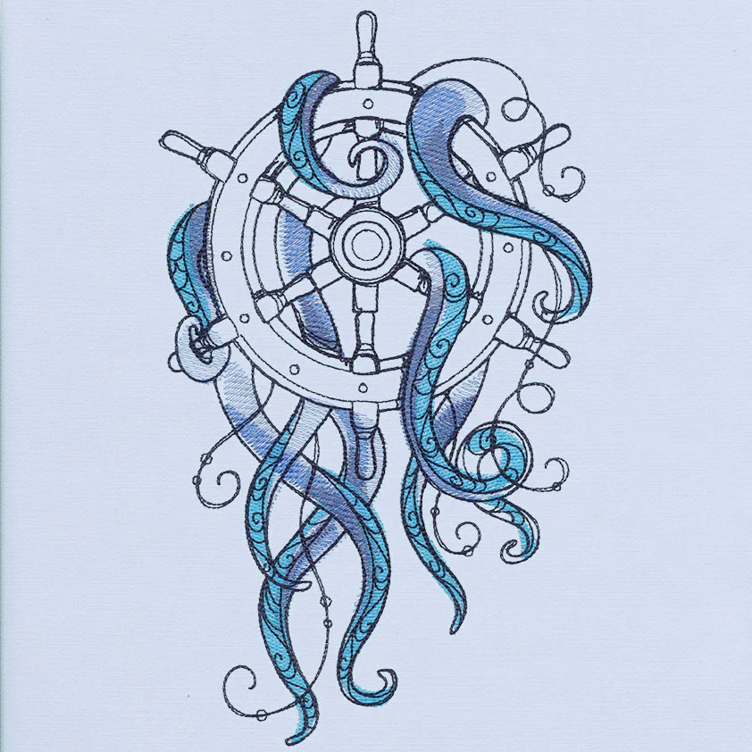 Ocean Blue - Ship Wheel