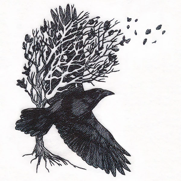 Raven in Autumn Tree - Image 2