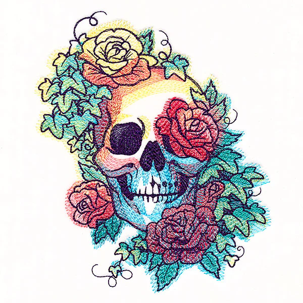 Roses & Rainbows Skull - Image 3