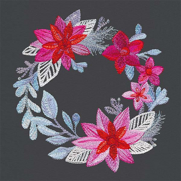 Silvered Poinsettia Wreath - Image 2