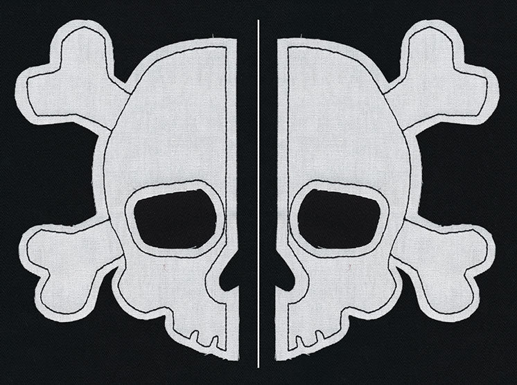 Simple Skull and Crossbones (Applique) (Split) - Image 2