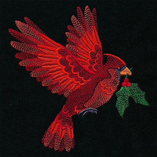 Sprigs of Holly Christmas Cardinal - Image 2