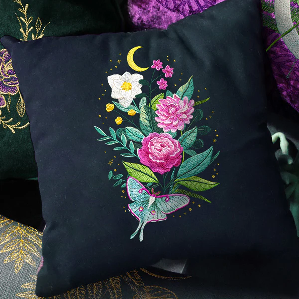 Starry Night Luna Moth & Blooms - Image 8