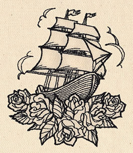 Thread Tattoos - Ship and Roses - Image 3