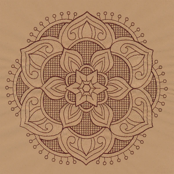 Trapunto Flower Medallion
