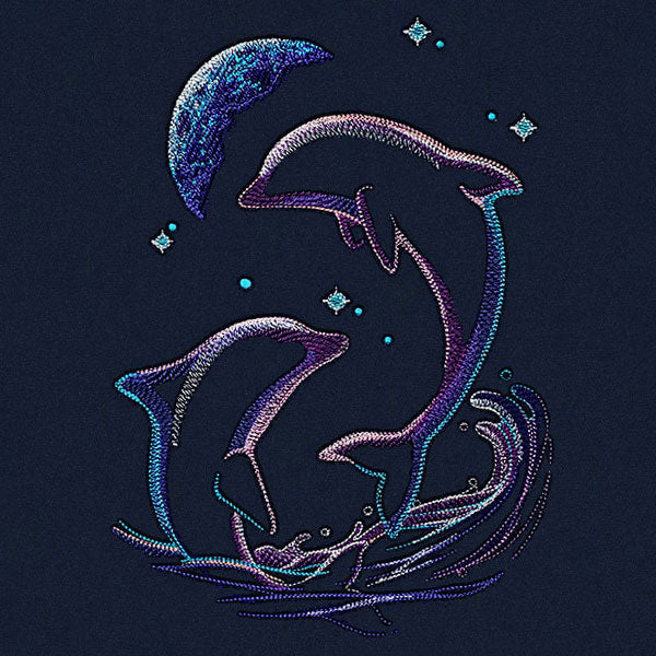 Under the Crescent Moon Leaping Dolphins - Image 4