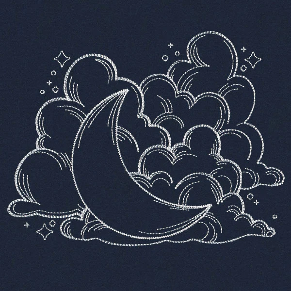 Vintage Celestial - Moon and Clouds - Image 2