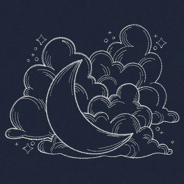 Vintage Celestial - Moon and Clouds - Image 3