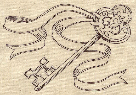 Vintage Key with Ribbon - Image 2