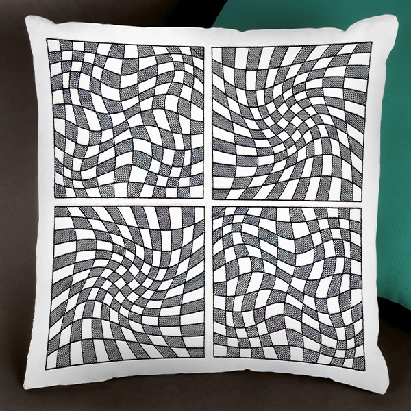 Warped Checker Board Optical Illusion Square 1 - Image 2
