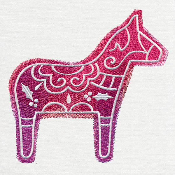 Watercolor Christmas - Dala Horse - Image 5