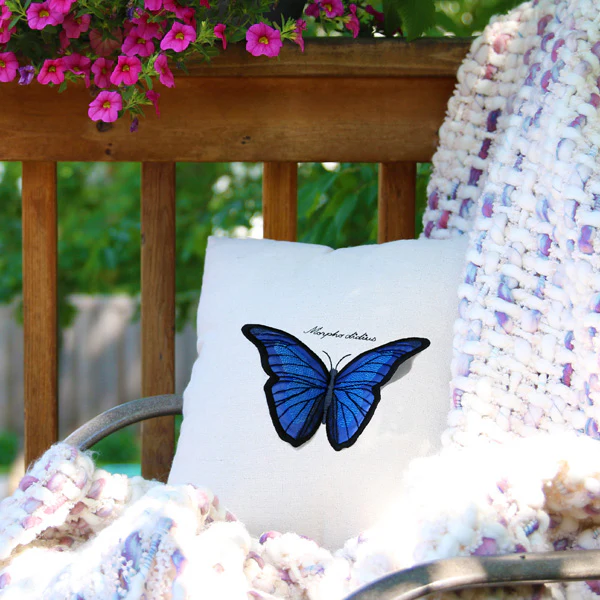 Winged Curiosities - Blue Morpho (3D Applique) - Image 3