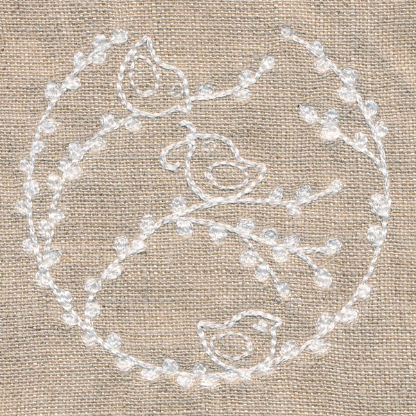 Woodland Laurel Scene - Birds