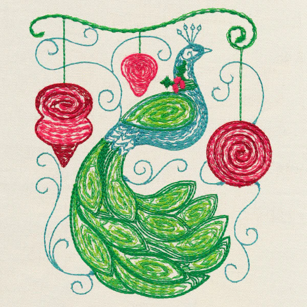 Yuletide Peacock (Bobbinwork) - Image 4