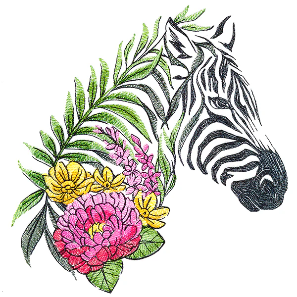 Zebra in Flowers - Image 8