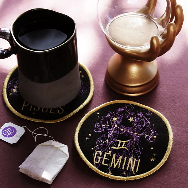 Zodiac Constellations Coaster - Gemini (In-the-Hoop) - Image 4